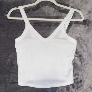 White cropped tank top